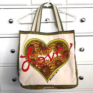 Brighton Sunflower/Love Tote Zip Pocket on the Inside Shoulder